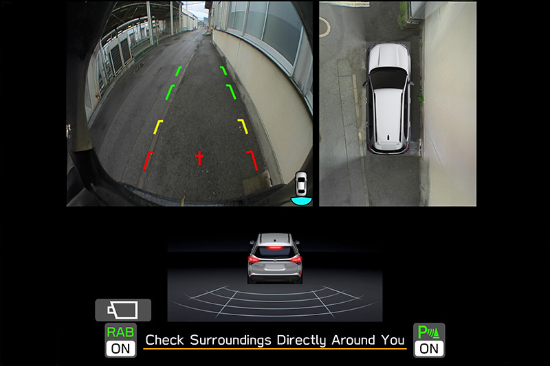 Subaru Forester tagurduskaameraga – ekraanil kuvatakse lainurkvaade ja suunajoonted, mis lihtsustavad tagurdamist ja parkimist.